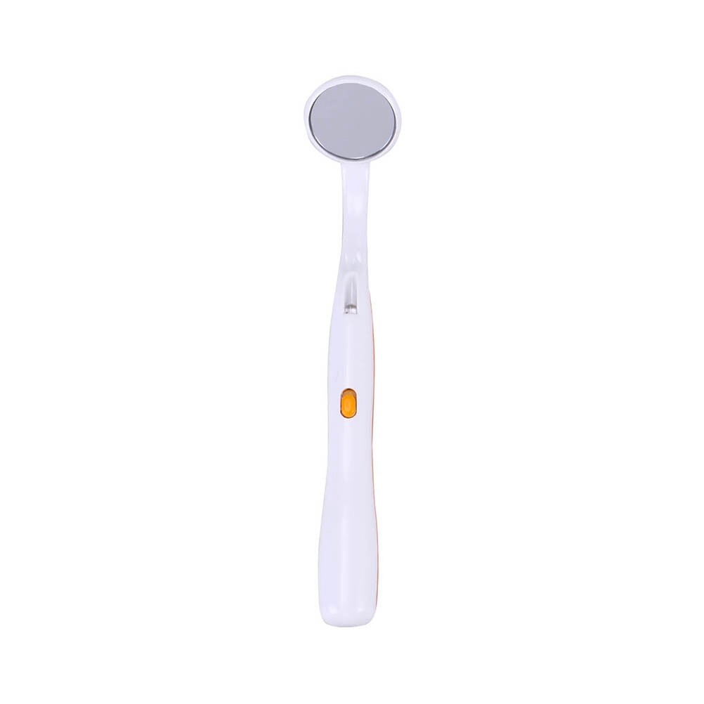 Oral Dental Mirror Mouth Tooth Inspection Mirror with Bright LED Light for Dental Care (Orange)